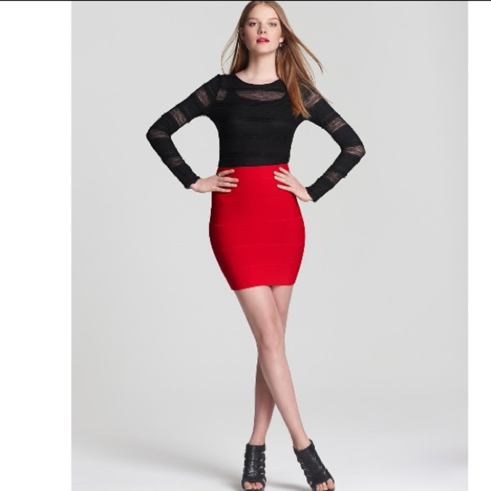 BCBGMaxAzria Long Sleeve Lace Shirt - Picture 3 of 5